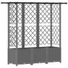 vidaXL H&aelig;vet Bed med Trellis og Tag Lysegr&aring; 163,5 x 40 x 136 cm PP