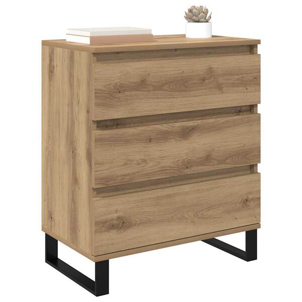 vidaXL Sideboard Artisan Egetræ 60 x 35 x 70 cm Konstrueret træ