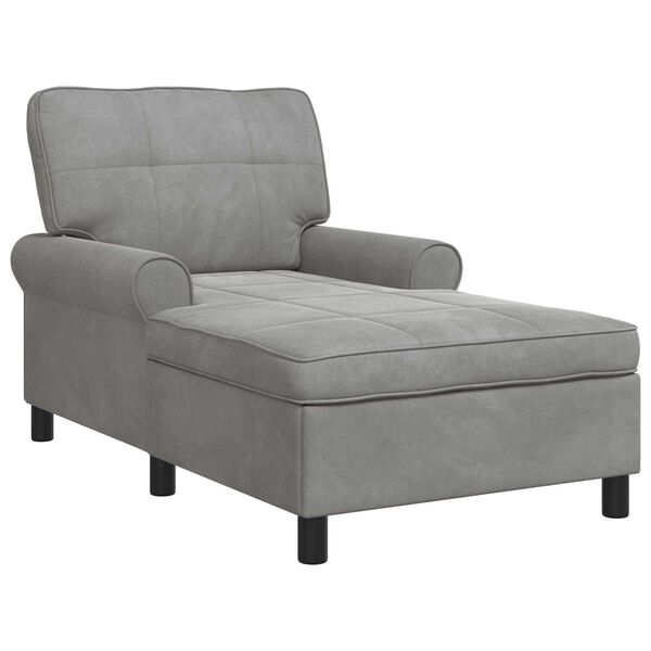 vidaXL Chaise Lounge med pude Lysegr&aring; 91 x 157 x 91 cm Fl&oslash;jl