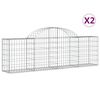 vidaXL buede gabionkurve 2 stk. 200x30x60/80 cm galvaniseret jern