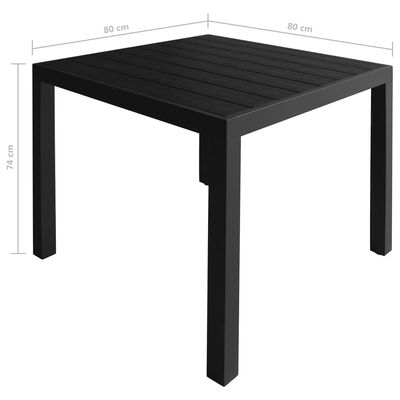 vidaXL udendørs spisebordssæt 5 dele aluminium WPC sort