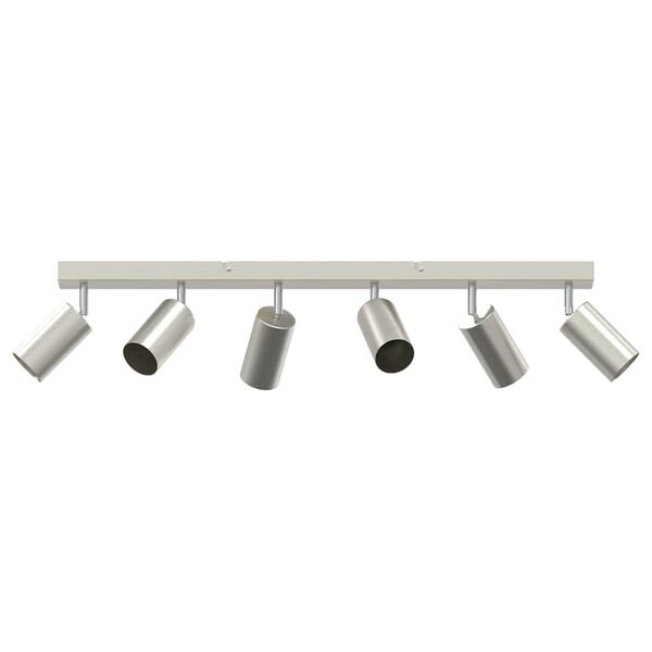 vidaXL Loftsspot med spotlights Nikkel 73 x 5,5 x 16,5 cm Metal