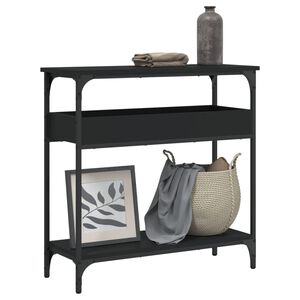 vidaXL konsolbord med hylde 75x29x75 cm konstrueret tr&aelig; sort