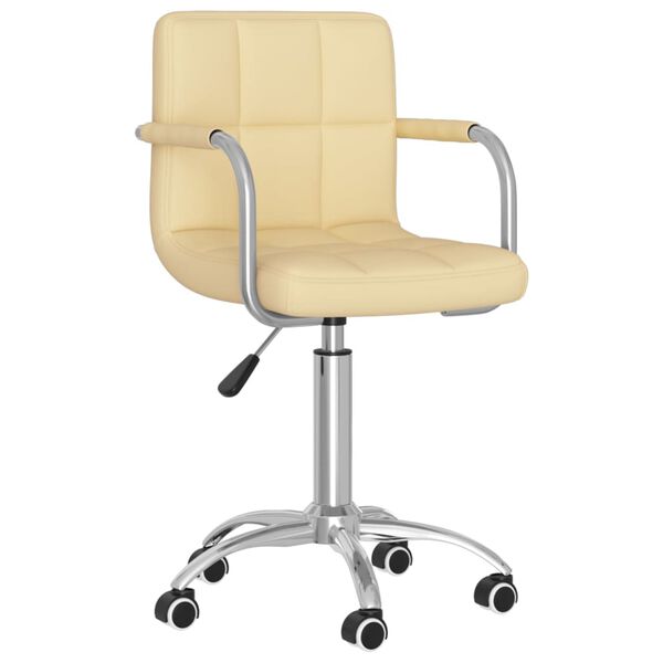 vidaXL drejelige spisebordsstole 4 stk. kunstl&aelig;der cremefarvet