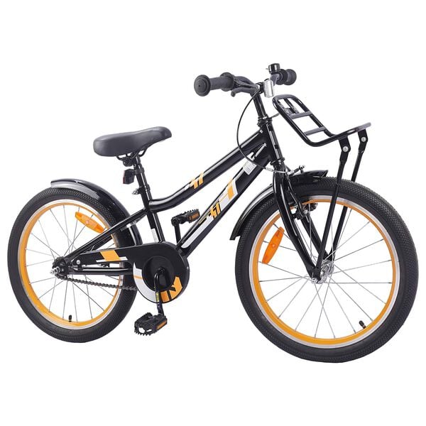 vidaXL B&oslash;rnecykel 18 tommer til 5-7 &aring;r gammel Orange Sort