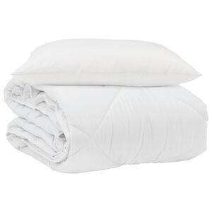 vidaXL Sommer dyne med pude 2 pcs Hvid Microfiber
