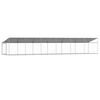 vidaXL hundeg&aring;rd med tag og l&aring;ge 12x2x2 m galvaniseret st&aring;l gr&aring;