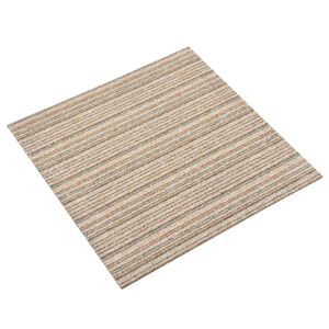 vidaXL T&aelig;ppe 20 pcs Stribet beige 50 x 50 cm 100% Polypropylen