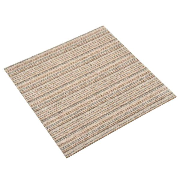 vidaXL T&aelig;ppe 20 pcs Stribet beige 50 x 50 cm 100% Polypropylen