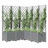 vidaXL plantekasse med espalier 120x120x136 cm PP lysegrå