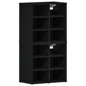 vidaXL Sko skab 2 stk. 52 x 30 x 50,5 cm Konstrueret tr&aelig; Sort eg