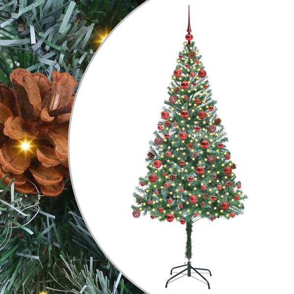 vidaXL Kunstigt juletr&aelig; med 300 LED'er Gr&oslash;n 180 cm PVC og St&aring;l