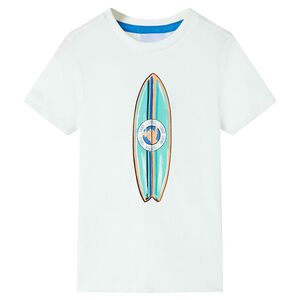 Kort&aelig;rmet T-shirt til b&oslash;rn str. 116 ecrufarvet