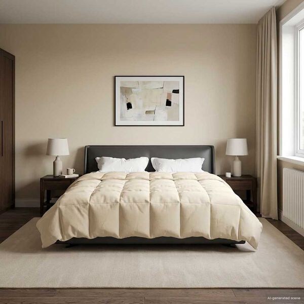 vidaXL Vinter dyne Quilting Creme 200 x 200 cm Mikrofiber