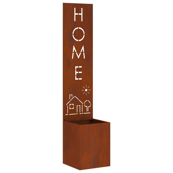 vidaXL Have privatliv sk&aelig;rm Rusten 32 x 32 x 150 cm Forvitret st&aring;l