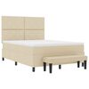 vidaXL Box spring seng med madras Creme 160 x 200 cm Stof