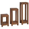 vidaXL Planteholder 3 stk. Naturfarvet 25 x 25 x 80 cm Massiv Teaktr&aelig;