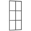 vidaXL skyded&oslash;r 90x205 cm sikkerhedsglas og aluminium sort