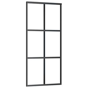vidaXL skyded&oslash;r 90x205 cm sikkerhedsglas og aluminium sort