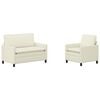 vidaXL Sofa S&aelig;t 2 pcs Cremefarvet Stof