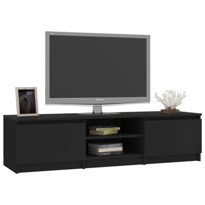 vidaXL tv-bord 140x40x35,5 cm konstrueret træ sort