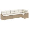 vidaXL Havesofa S&aelig;t 6 stk. Beige og hvid polyrattan