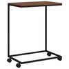 vidaXL sidebord med hjul 55x35x70 cm konstrueret tr&aelig; sort