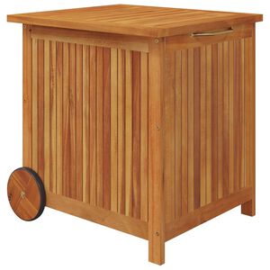 vidaXL opbevaringsboks til haven med hjul 60x50x58 cm massivt tr&aelig;