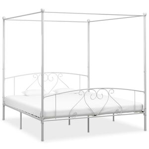 vidaXL sengestel til himmelseng 180 x 200 cm metal hvid
