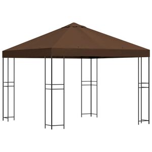 vidaXL Pavillon 3 x 3 m Brun Polyester og St&aring;l 190 gsm