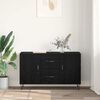 vidaXL Sideboard med skuffe Sort eg 100 x 36 x 60 cm Konstrueret tr&aelig;