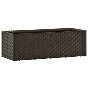 vidaXL h&oslash;jbed med automatisk vandingssystem 100x43x33 cm mokkafarvet