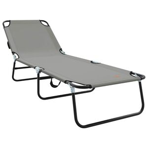 vidaXL Foldestol Gr&aring; 188 x 57 x 86,5 cm Polyester