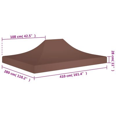 vidaXL tag til festtelt 4x3 m 270 g/m² brun
