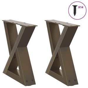 vidaXL sofabordsben 2 stk. naturst&aring;l 30x(30-31,3) cm st&aring;l