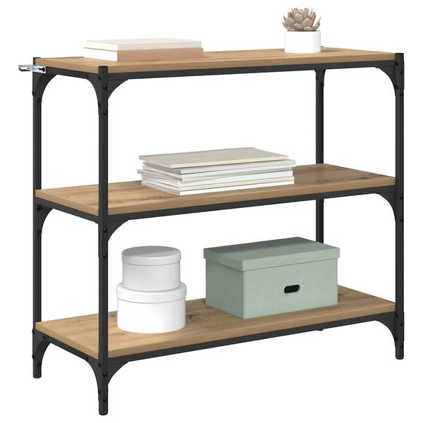 vidaXL Bogskab Artisan Egetr&aelig; 80 x 33 x 70,5 cm Ingeni&oslash;rt tr&aelig; og jern