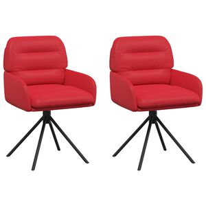 vidaXL Svingende Spisestole 2 stk. Kunstl&aelig;der R&oslash;d 59 x 59,5 x 90 cm