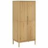 vidaXL kl&aelig;deskab FLORO 77x53x171 cm massivt fyrretr&aelig; gyldenbrun