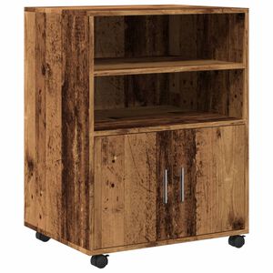 vidaXL rullebord 60x48x81 cm konstrueret tr&aelig; gammelt tr&aelig;look