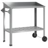 vidaXL Pottebord med hjul S&oslash;lv 96 x 50 x 89 cm Galvaniseret st&aring;l