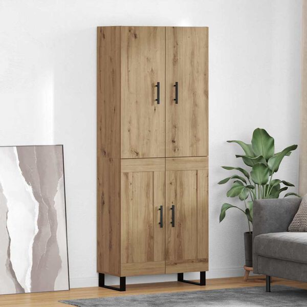 vidaXL Highboard 2 pcs Artisan Egetr&aelig; 69,5 x 34 x 180 cm