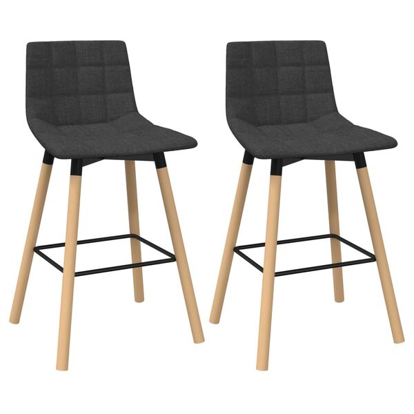 vidaXL barstole 2 stk. stof m&oslash;rkegr&aring;