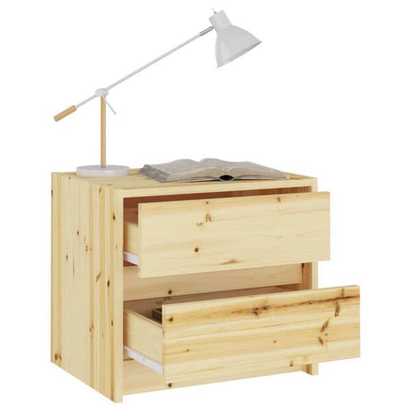 vidaXL sengeskab 2 stk. 40x30,5x35,5 cm massivt grantr&aelig;