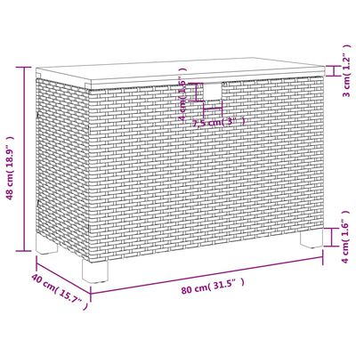 vidaXL opbevaringsboks til haven 80x40x48 cm polyrattan akacietræ grå