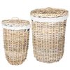 vidaXL Vasket&oslash;jskurv med l&aring;g GENDT 2 stk. Naturlig gr&aring; Kubu rattan