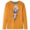 Lang&aelig;rmet T-shirt til b&oslash;rn str. 116 okkergul