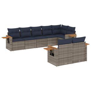 vidaXL sofas&aelig;t til haven 8 dele med hynder polyrattan gr&aring;