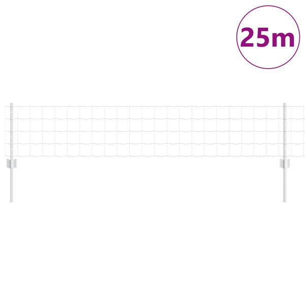 vidaXL Hegn med post S&oslash;lv 0,4 x 25 m St&aring;l