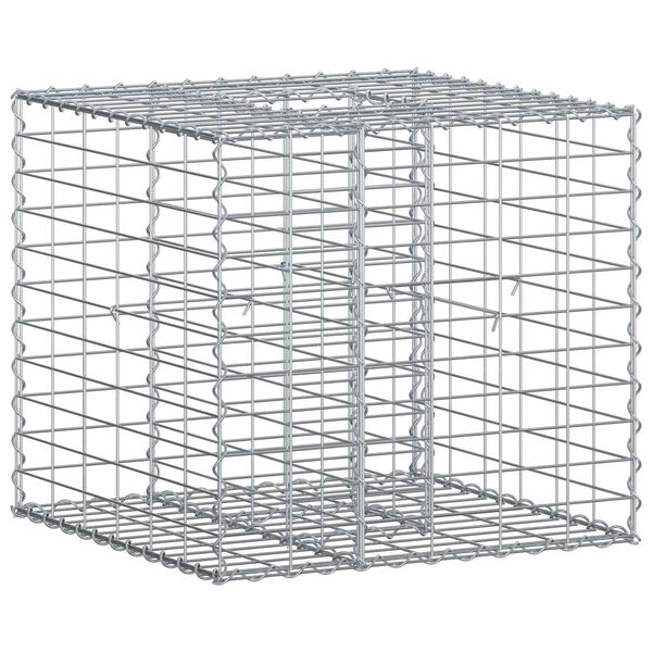 vidaXL Gabion h&oslash;jbed S&oslash;lv 60 x 60 x 55 cm Galvaniseret st&aring;l