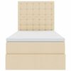 vidaXL Seng med opbevaring og madras Creme 100 x 200 cm Polyester